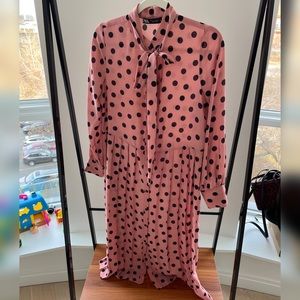 Zara Polka Dot Pink dress Size S